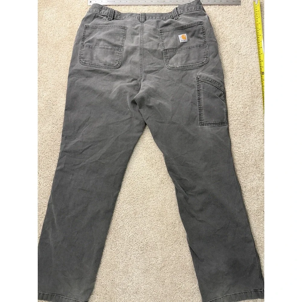 Carhartt‎ Relaxed Fit Gray Rugged Flex Canvas Work Pants W38 L34